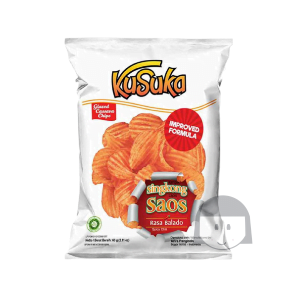 Kusuka Kripik Singkong Lapis Saos Rasa Balado 60 gr Savory Snacks