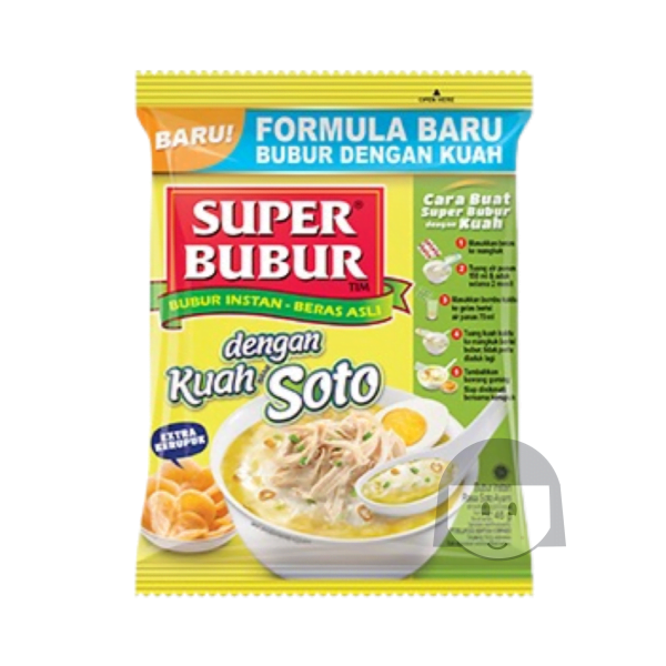 Super Bubur Instant met Kuah Soto 45 gr Noedels en instantvoedsel