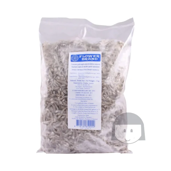 Flowerbrand Dried Small Anchovy / Ikan Teri Kecil 1000 gr Preserved Fish