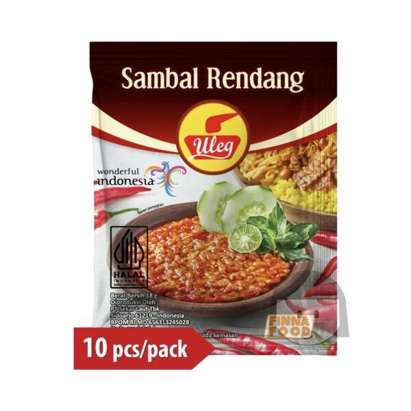 Finna Uleg Sambal Rendang 18 gr, 10 sachets Exp. 08-2024 Meal Compliment