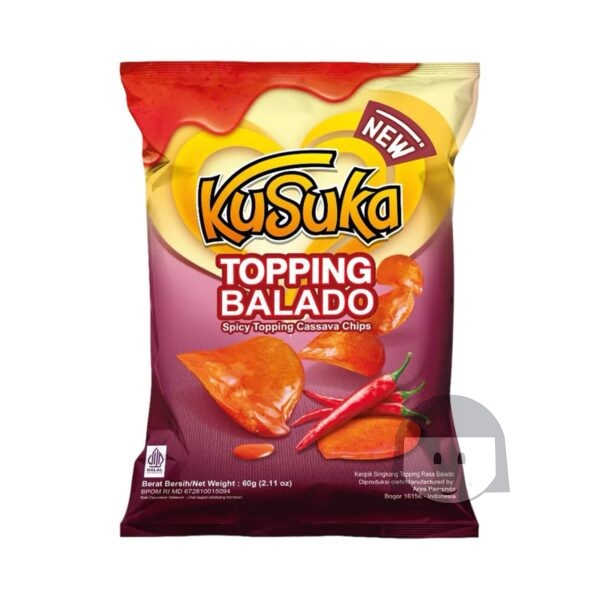 Kusuka Keripik Singkong Topping Balado 60 gr Exp. 13-06-2025